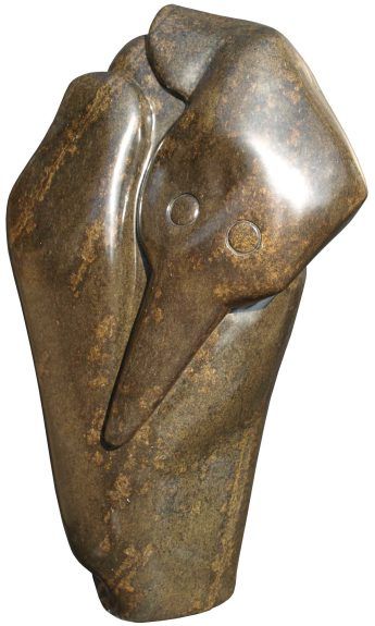 Shona stone bird sculpture Hamerkop by famous Zimbabwean artist Henry Munyaradzi - main image