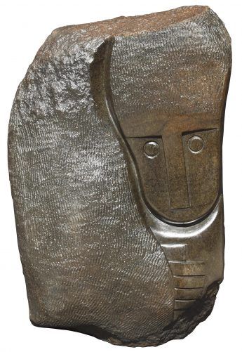 Shona sculpture 'Resting Baboon' by first generation artist Henry Munyaradzi front