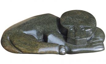 Shona sculpture Resting Lion by Henry Munyaradzi - main image
