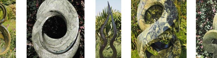 montage of garden sculptures from 2023 collection