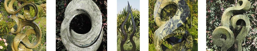 montage of garden sculptures from 2023 collection