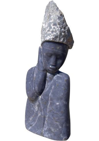 Lepidolite shona sculpture Don't Ignore Me by famous artist Sylvester Mubayi from Zimbabwe