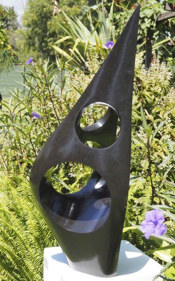 Garden sculpture abstract stone carving - Family Gathering by Nesbert Mukomberanwa - main image