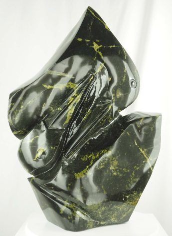 Shona stone sculpture of a bird - Strengthening Bond by Tago Tazvitya - main image