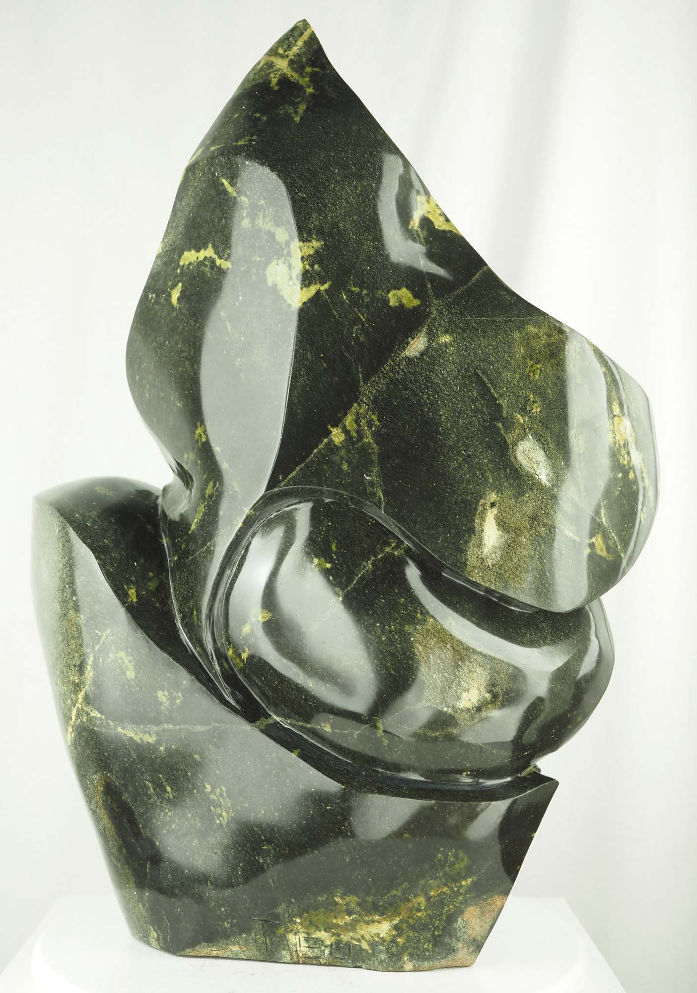 Shona stone sculpture of a bird - Strengthening Bond by Tago Tazvitya - back
