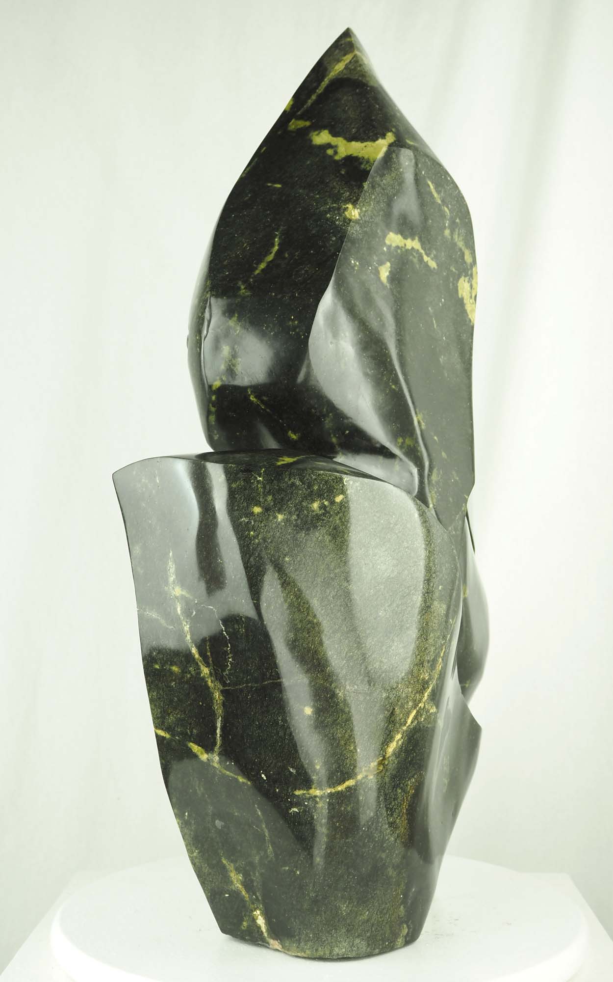 Shona stone sculpture of a bird - Strengthening Bond by Tago Tazvitya - back left