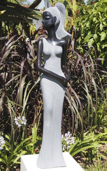 Stone sculpture woman female lady - Look At Me by Tutani Mgabazi - main image