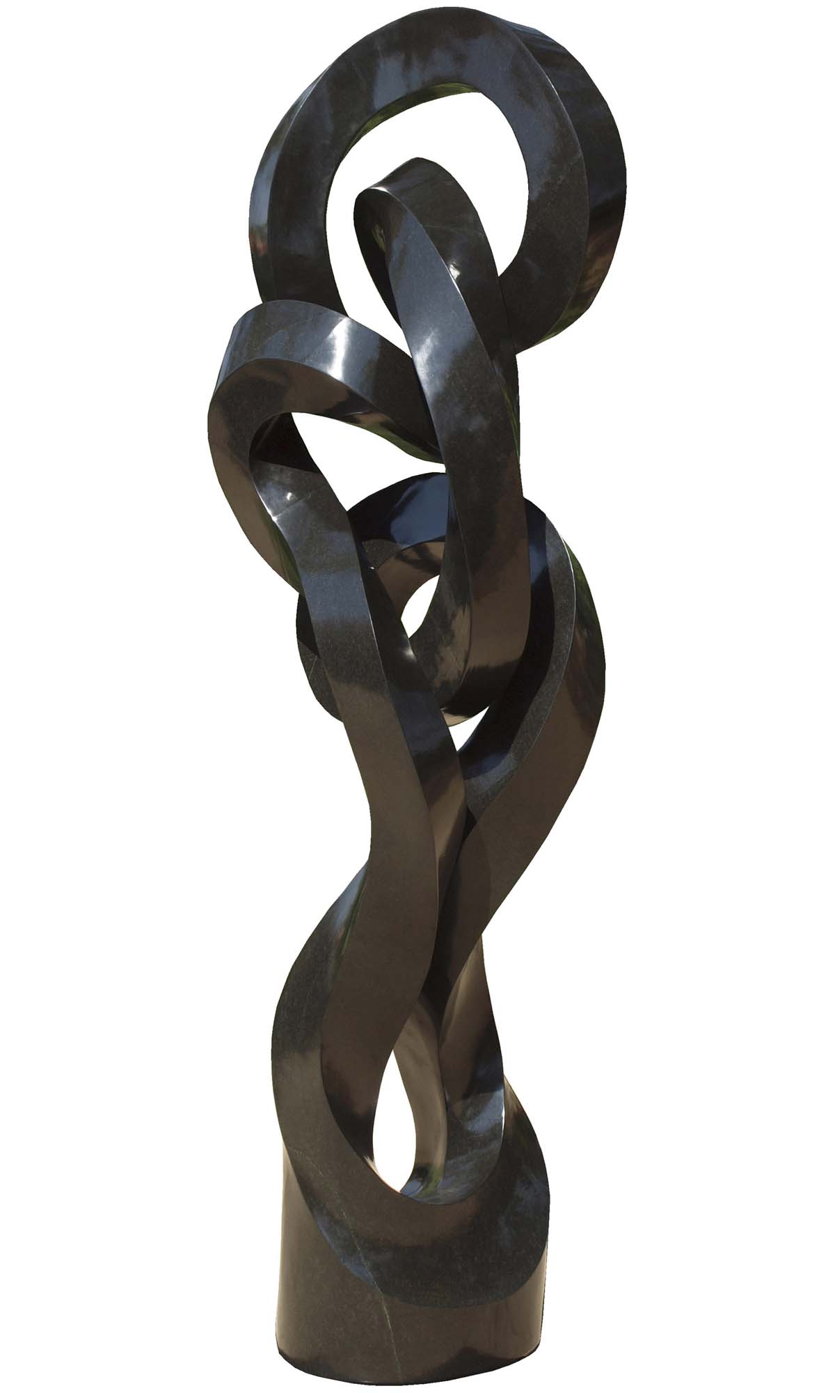 Abstract Garden Zimbabwe stone sculpture Blooming Family by Peter Gwisa