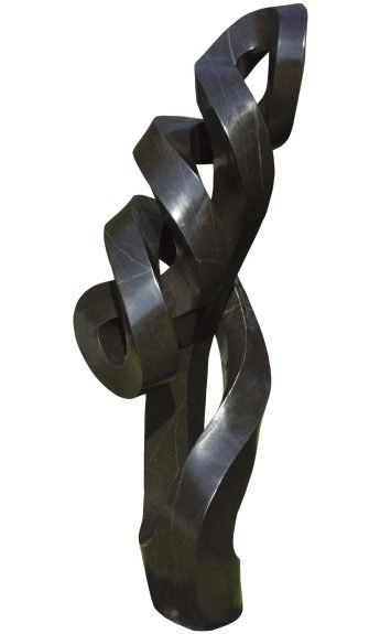 Garden Abstract Zimbabwean stone sculpture Happy Moments by Peter Gwisa