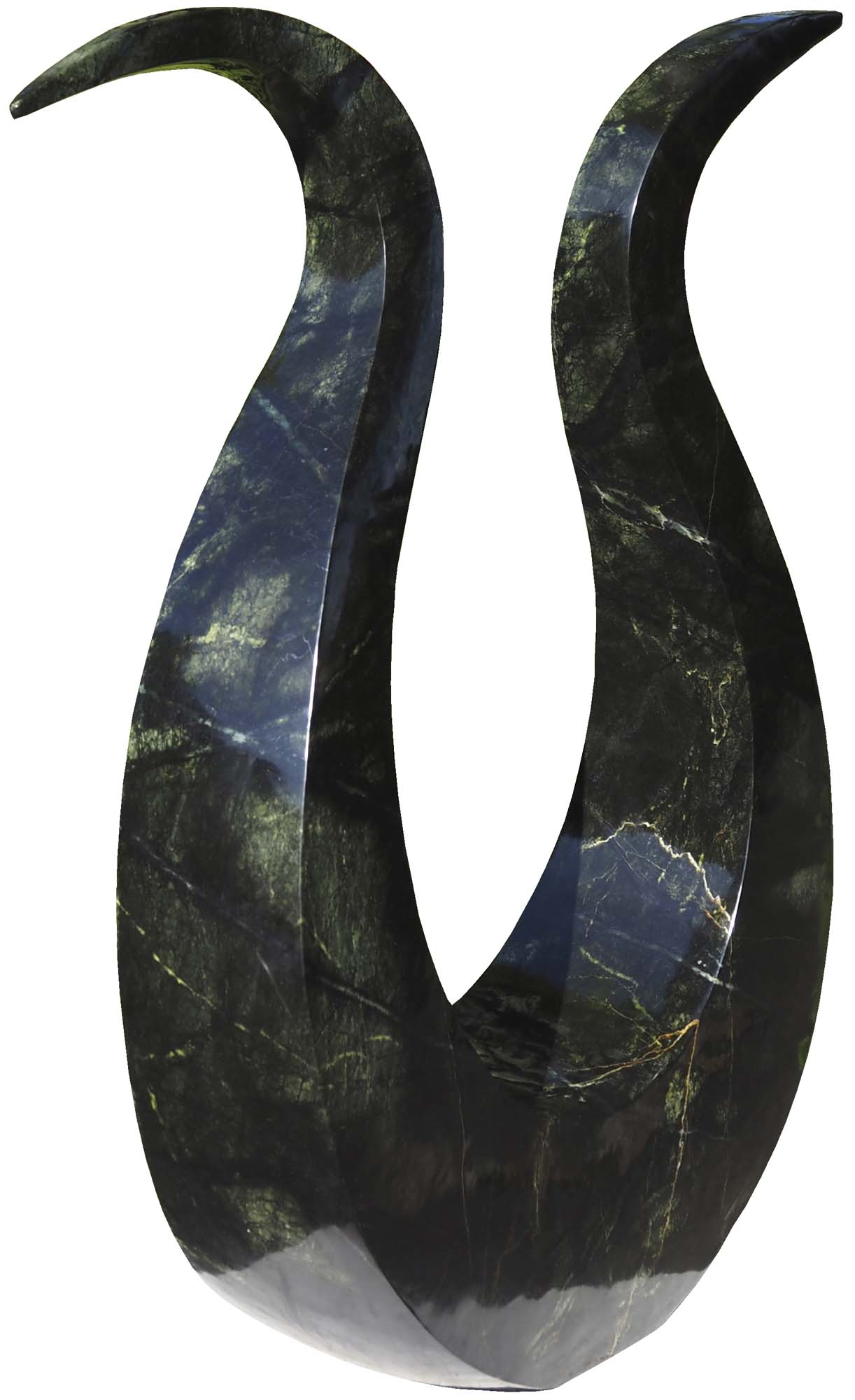 Abstract Shona stone sculpture - Relaxing Partners by Nesbert Mukomberanwa - back left