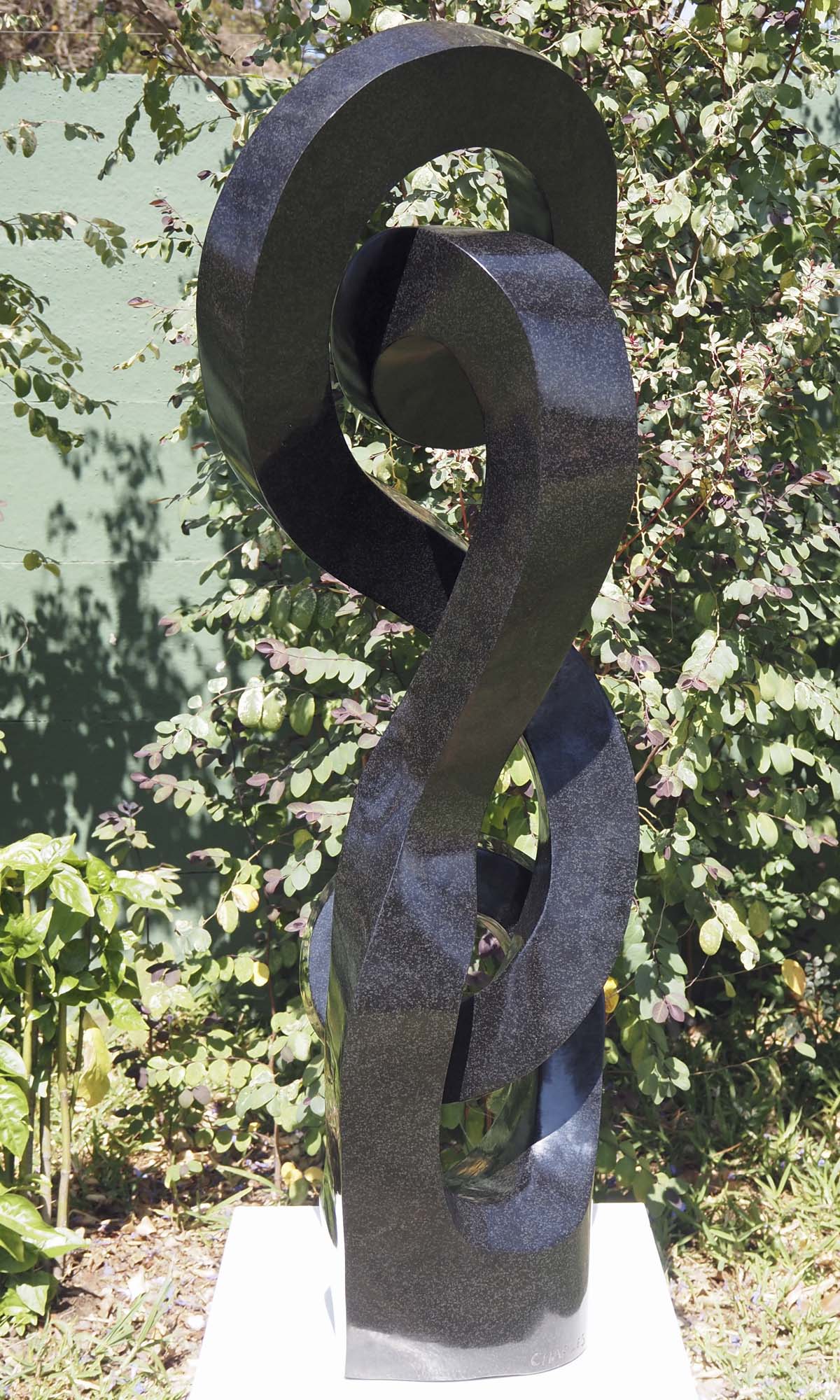 Affordable unique outdoor garden art - With All My Heart by Charles Kowo - back left