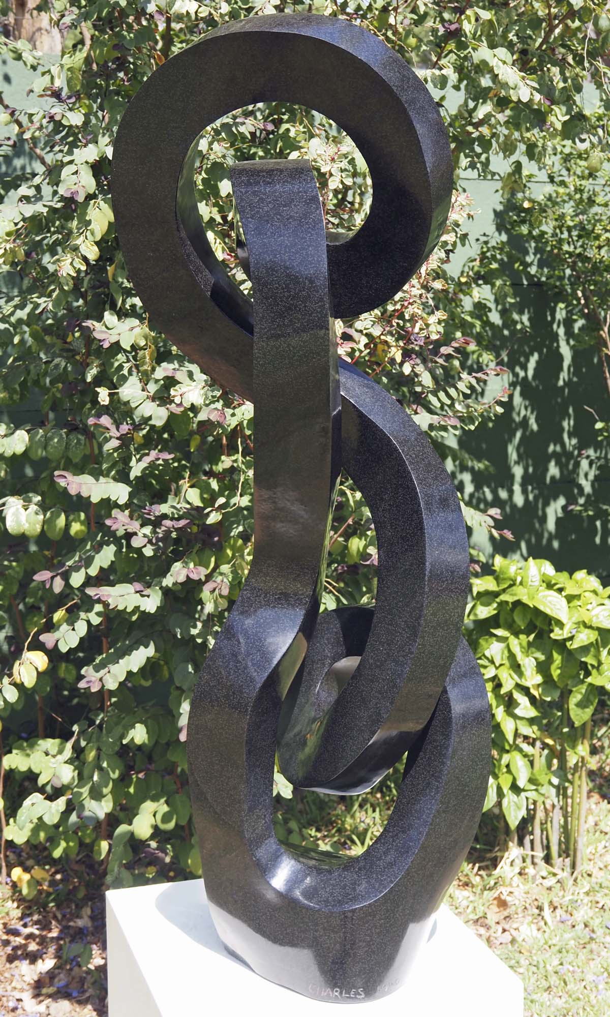 Affordable unique outdoor garden art - With All My Heart by Charles Kowo - back