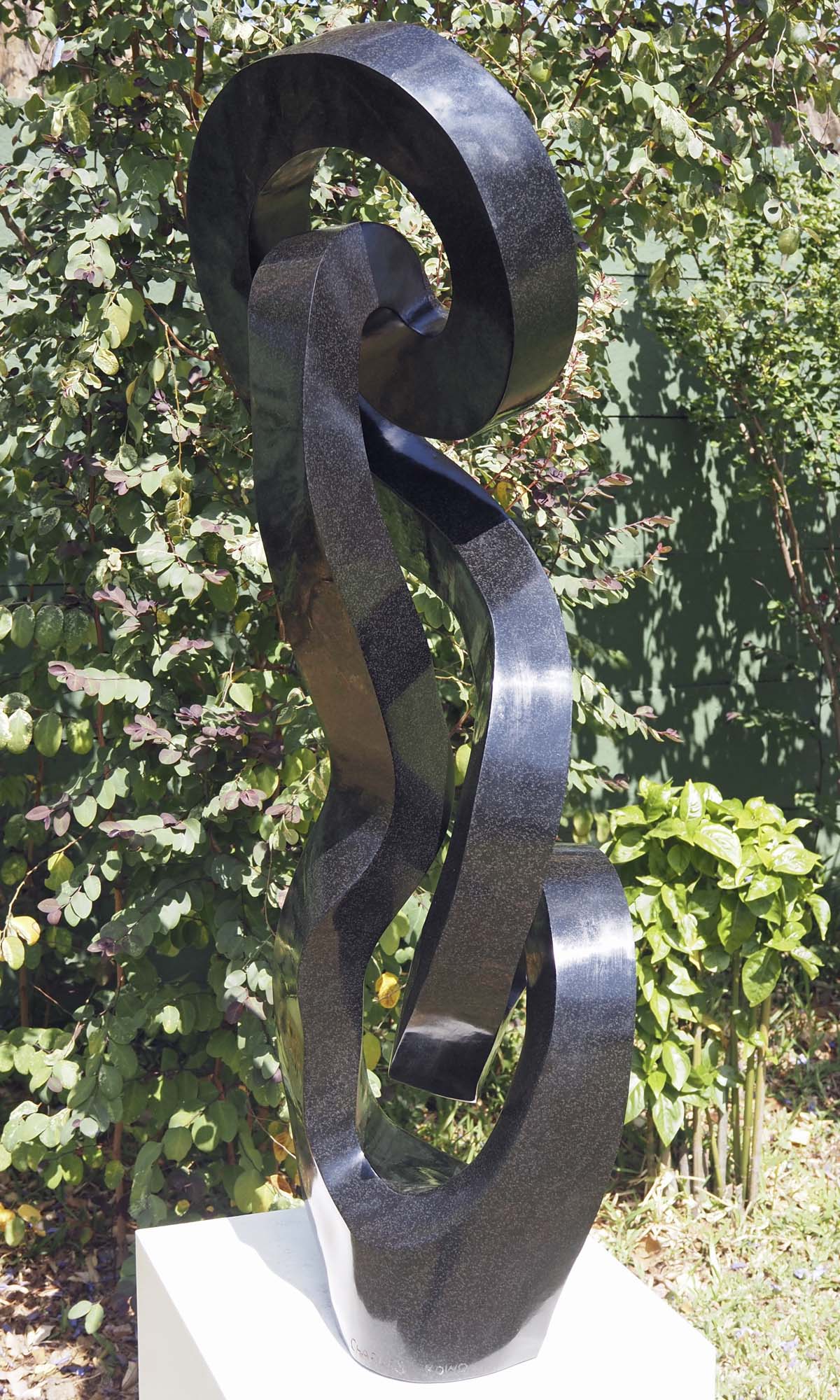 Affordable unique outdoor garden art - With All My Heart by Charles Kowo - back right