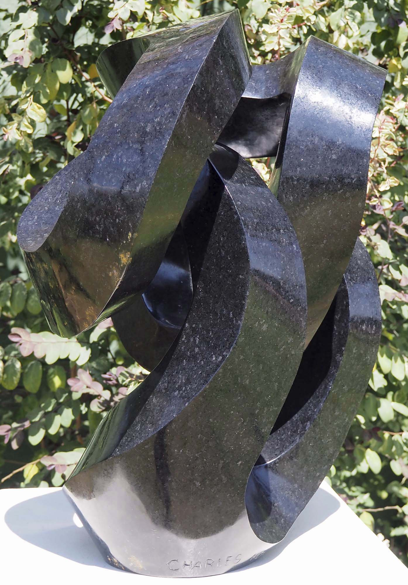Affordable art original sculpture - Special Gift by Charles Kowo - back left