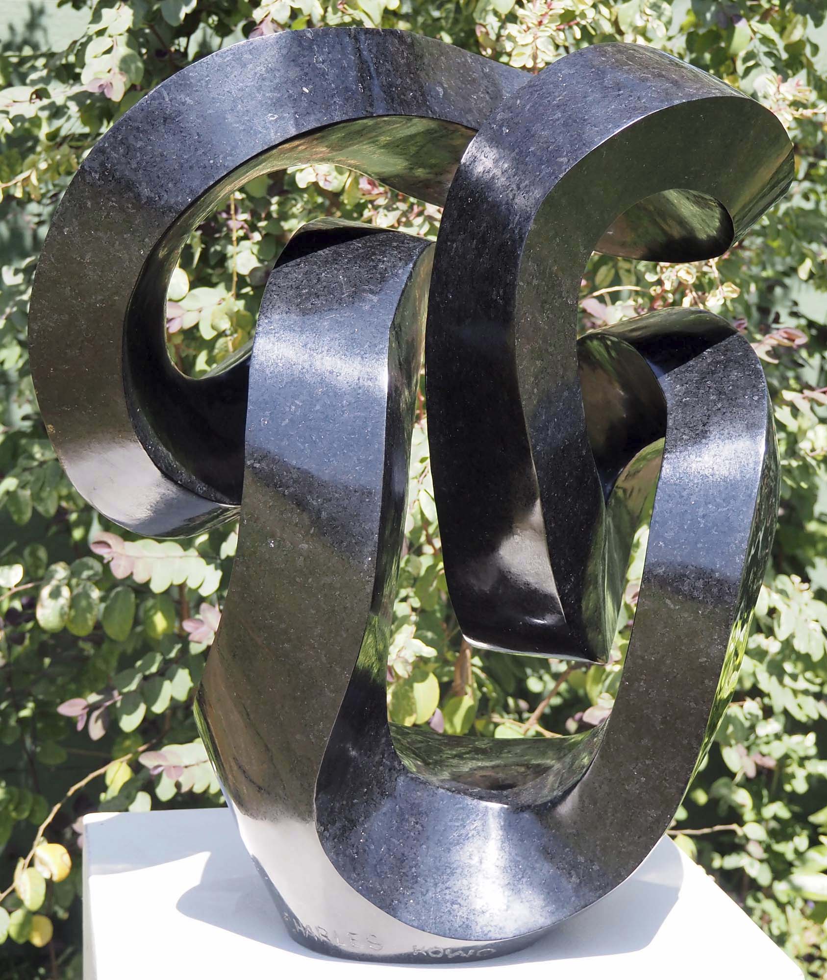 Affordable art original sculpture - Special Gift by Charles Kowo - back