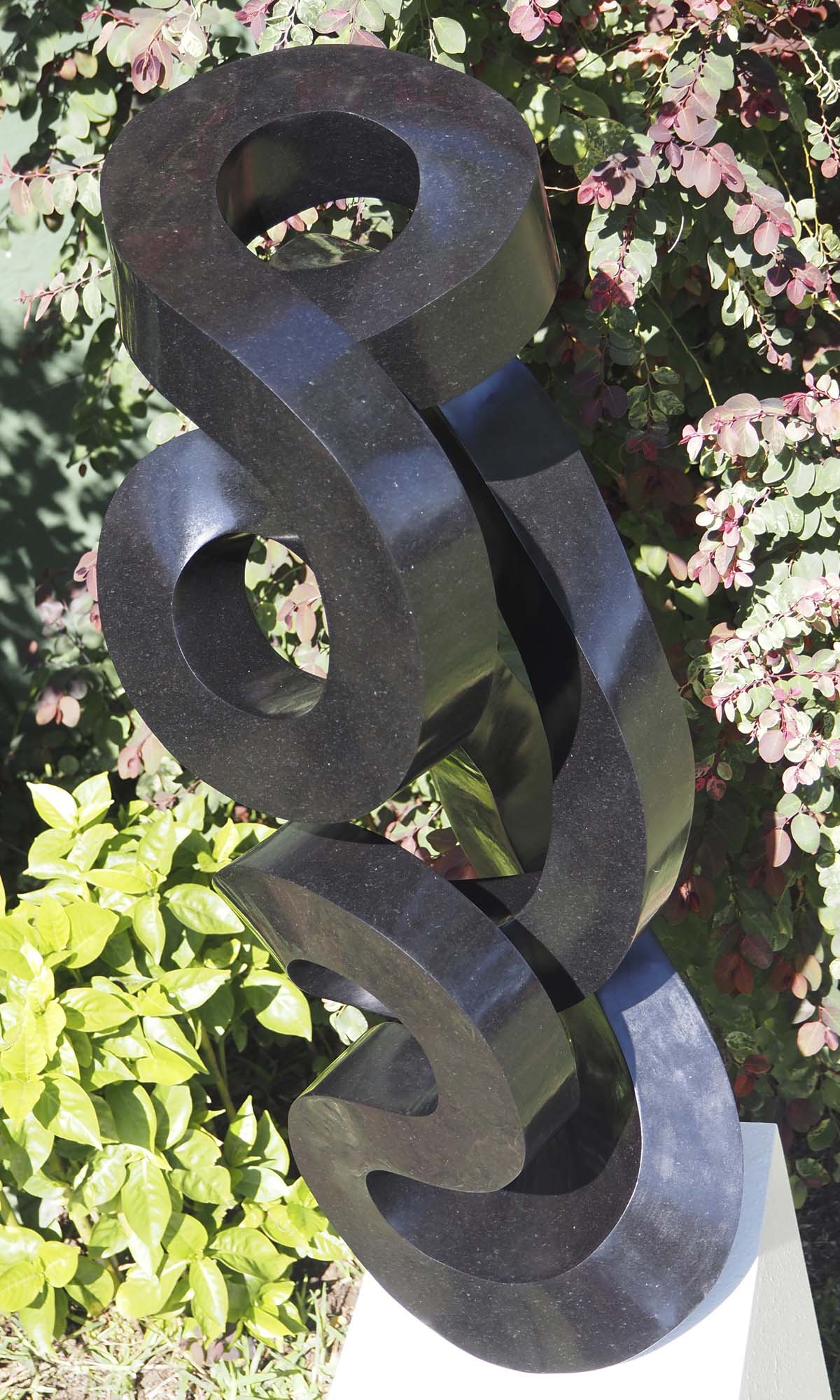 Garden art ornament sculpture - Real Life by Charles Kowo - front right from above