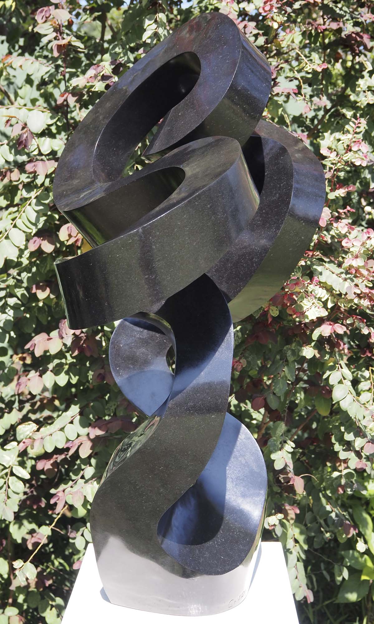 Original affordable stone sculpture - Water Lily by Charles Kowo - right side
