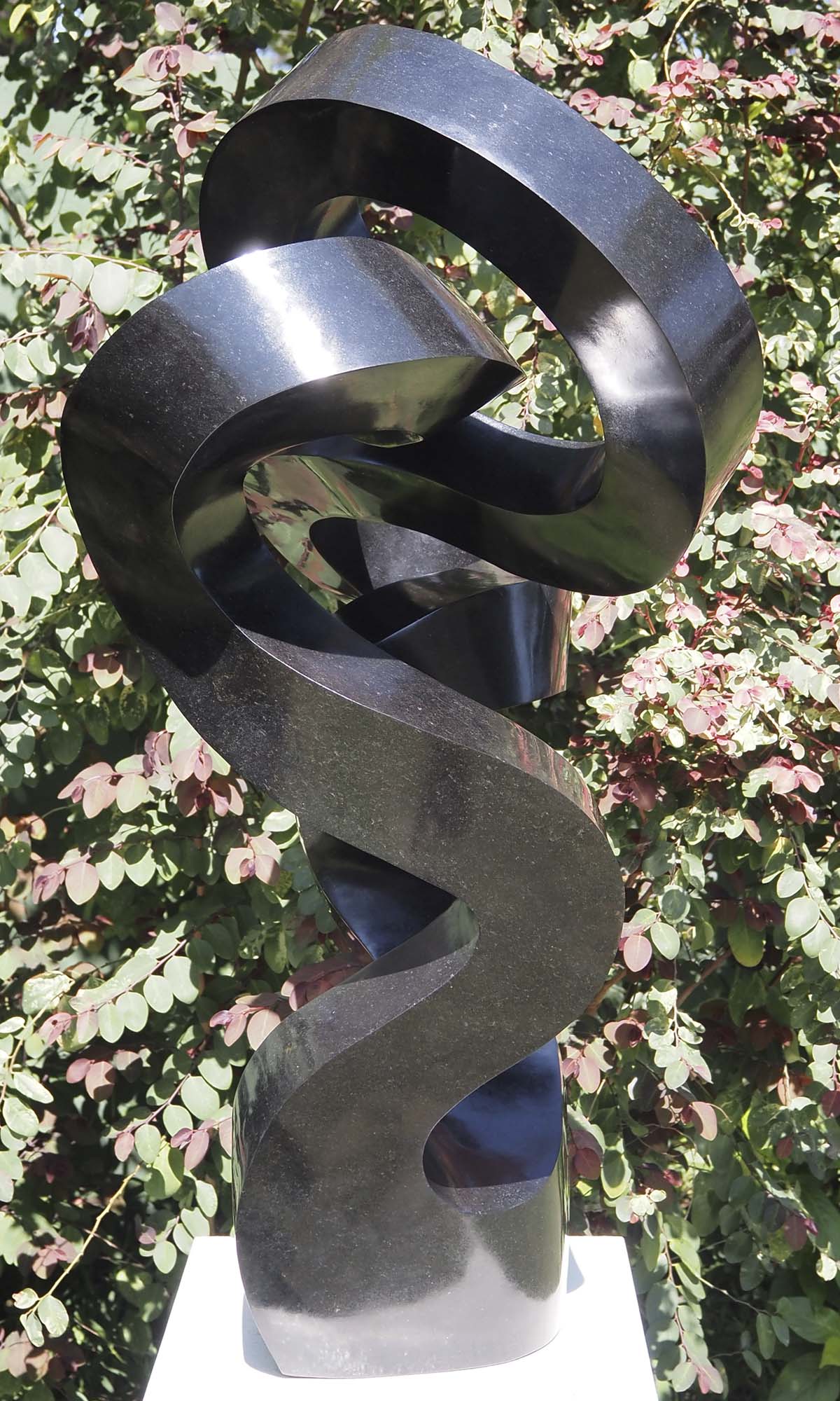Original affordable stone sculpture - Water Lily by Charles Kowo - left side