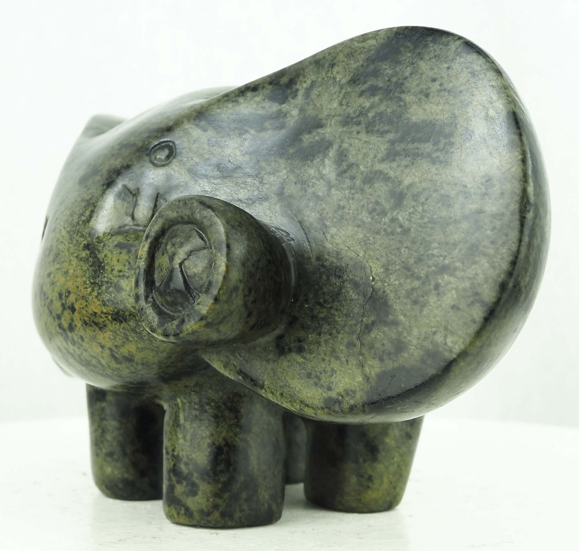 Elephant sculpture stone carving gift - Flying Elephant by Ephraim Chaurika - right side