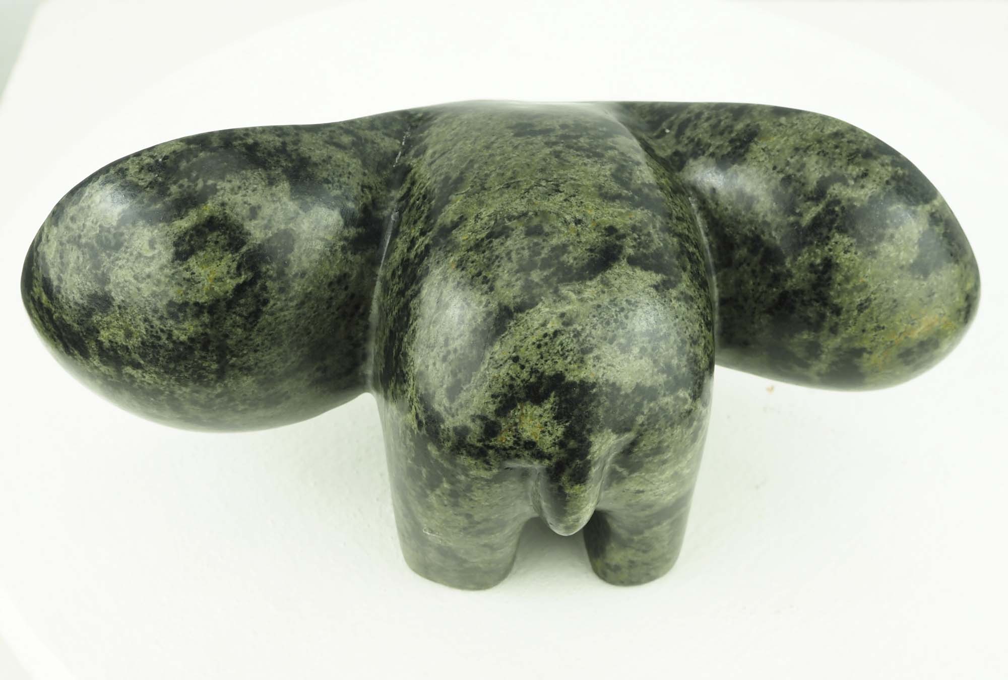 Elephant sculpture stone carving gift - Flying Elephant by Ephraim Chaurika - back from above
