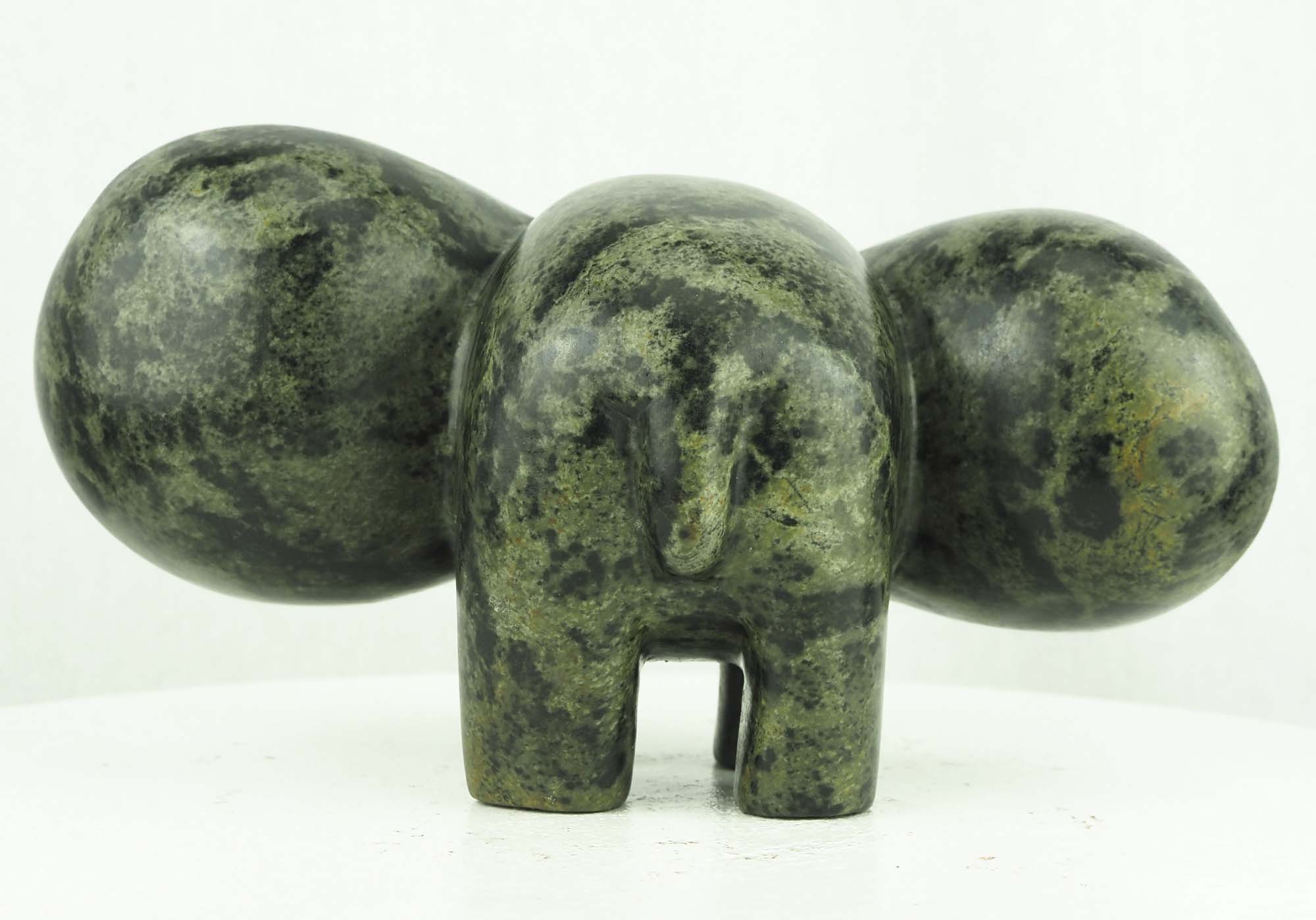 Elephant sculpture stone carving gift - Flying Elephant by Ephraim Chaurika - back