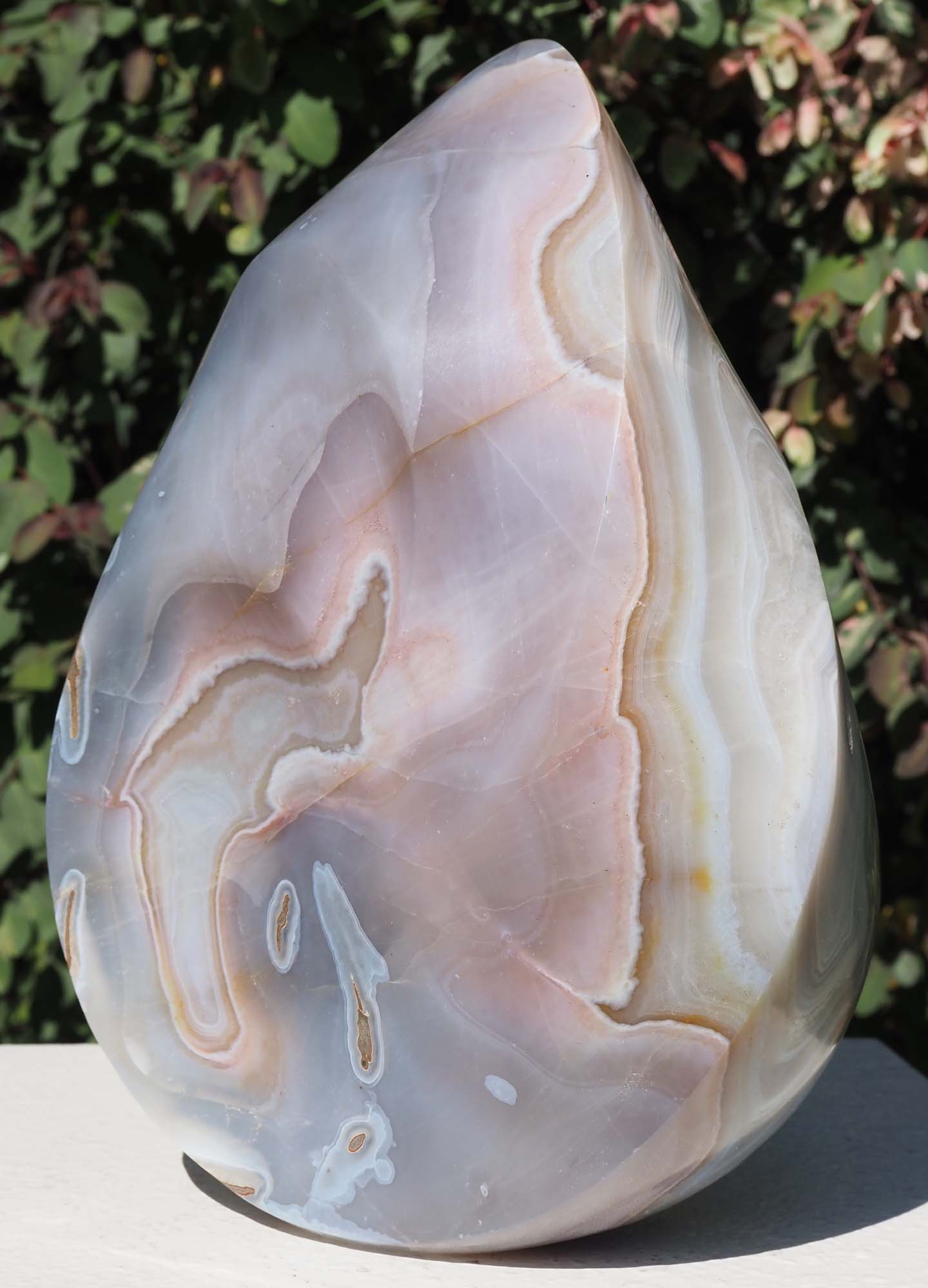 Agate art contemporary sculpture - The Sea by Michael Gwaravaza - front right