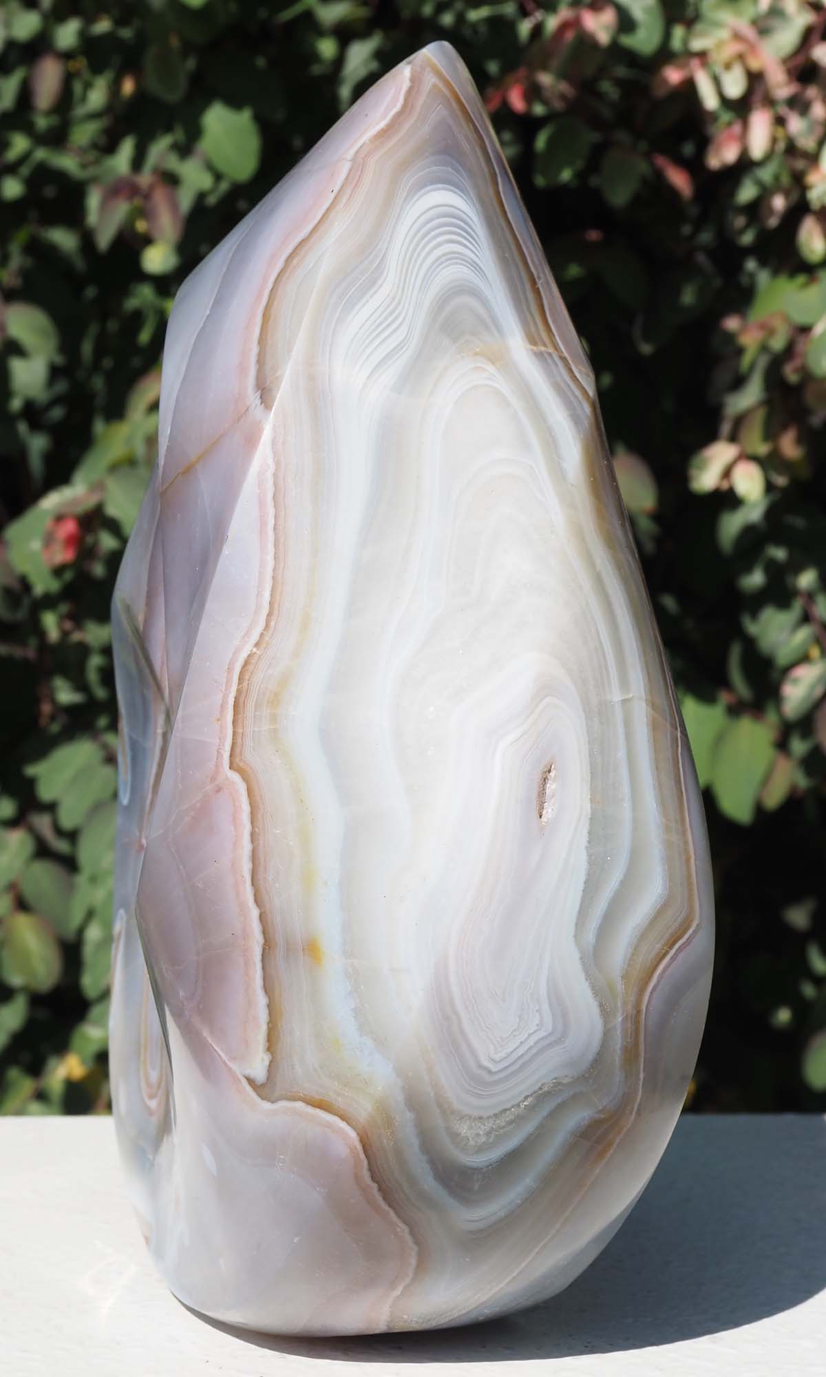 Agate art contemporary sculpture - The Sea by Michael Gwaravaza - right side