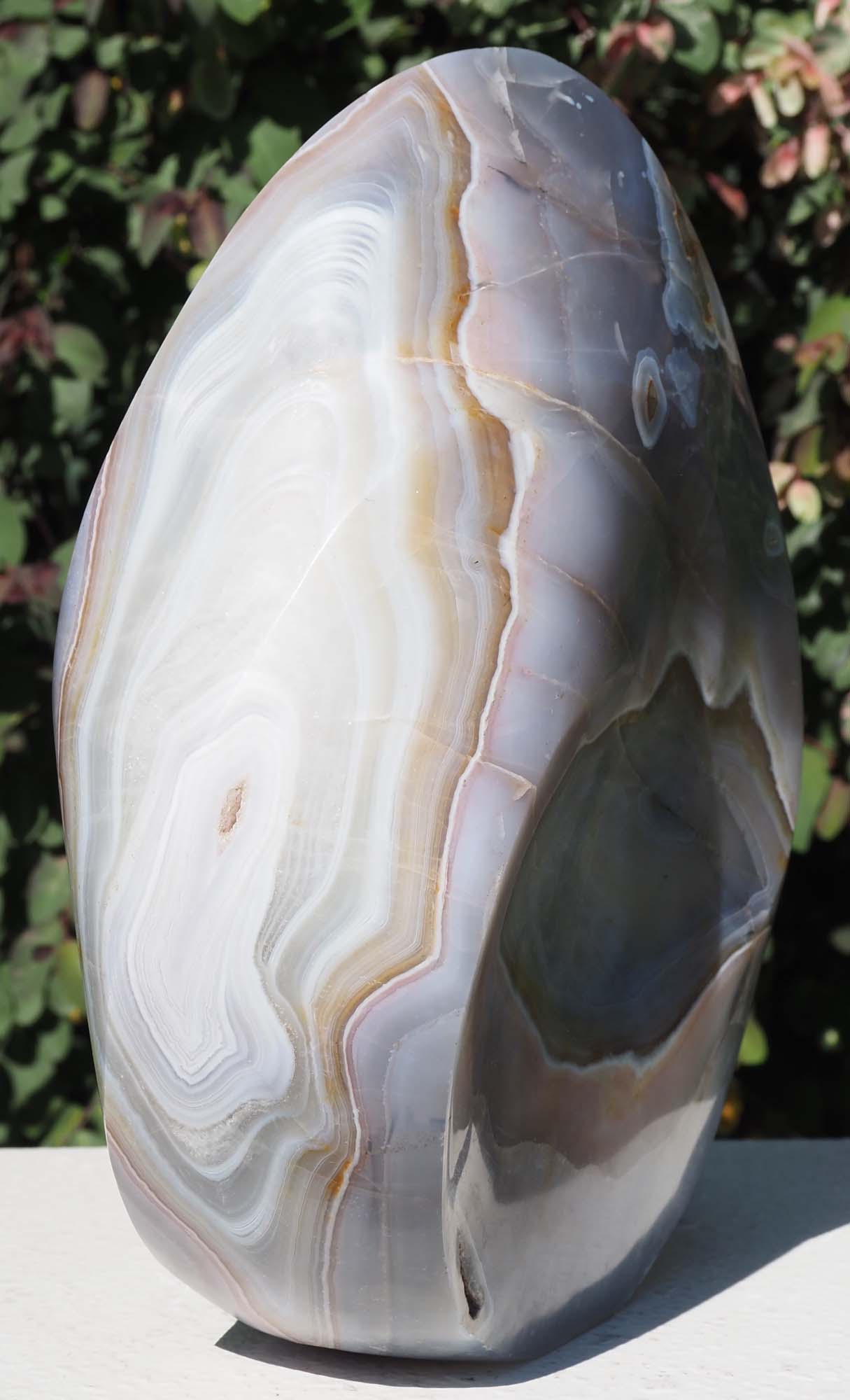 Agate art contemporary sculpture - The Sea by Michael Gwaravaza - back left
