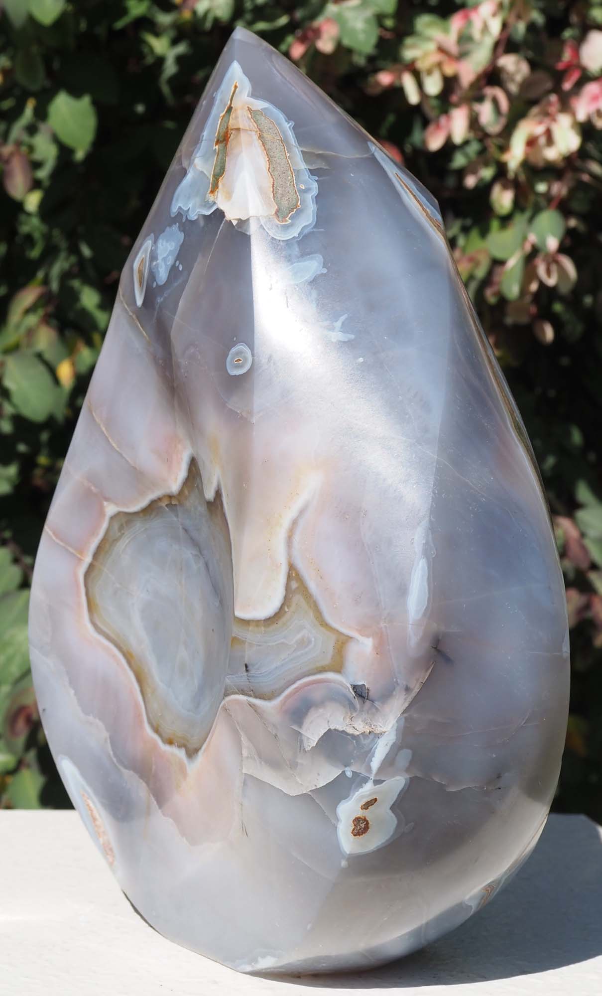 Agate art contemporary sculpture - The Sea by Michael Gwaravaza - back right