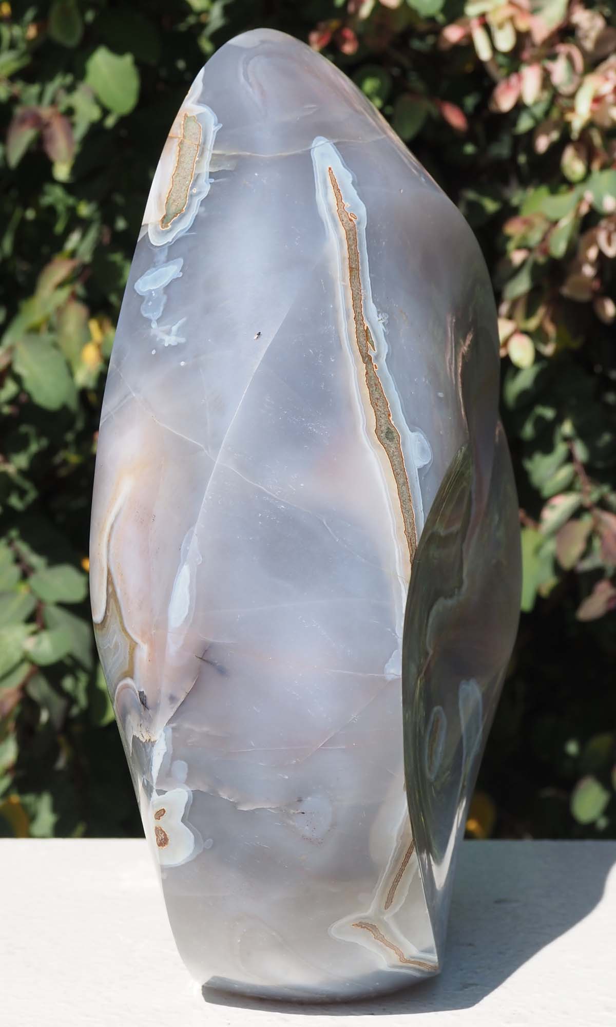 Agate art contemporary sculpture - The Sea by Michael Gwaravaza - left side