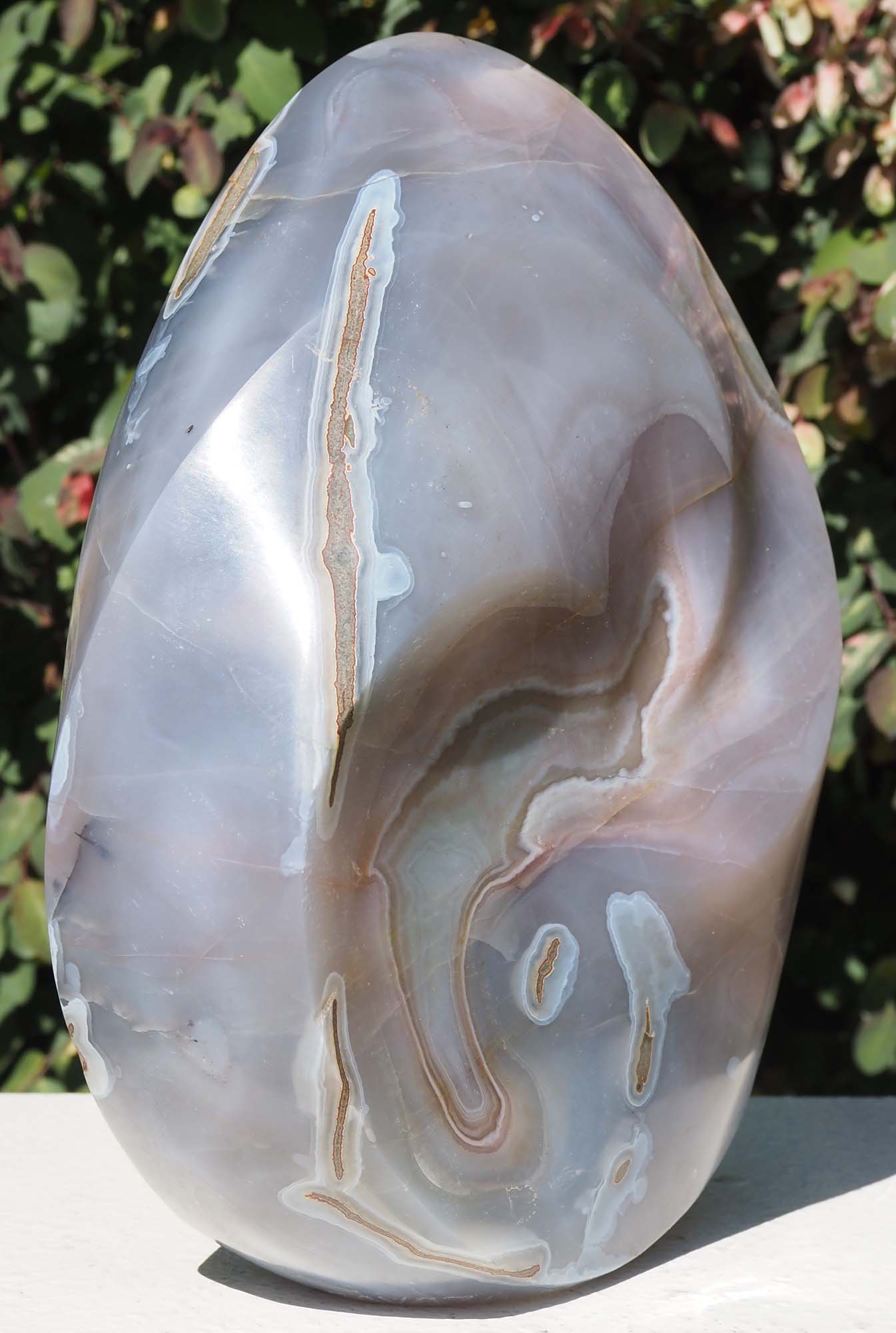 Agate art contemporary sculpture - The Sea by Michael Gwaravaza - front left