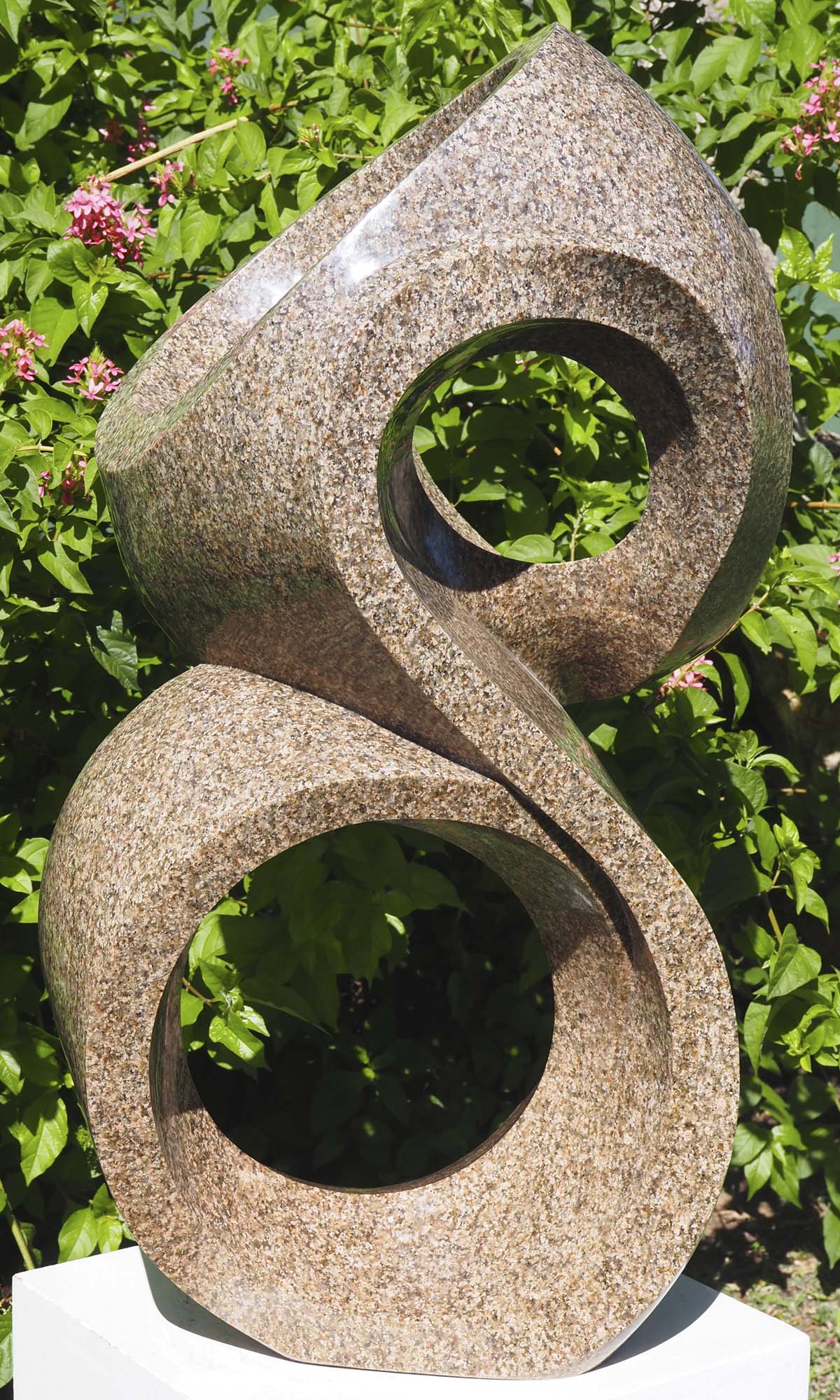 Outdoor abstract granite sculpture - Family Together by Munyaradzi Jeche - front