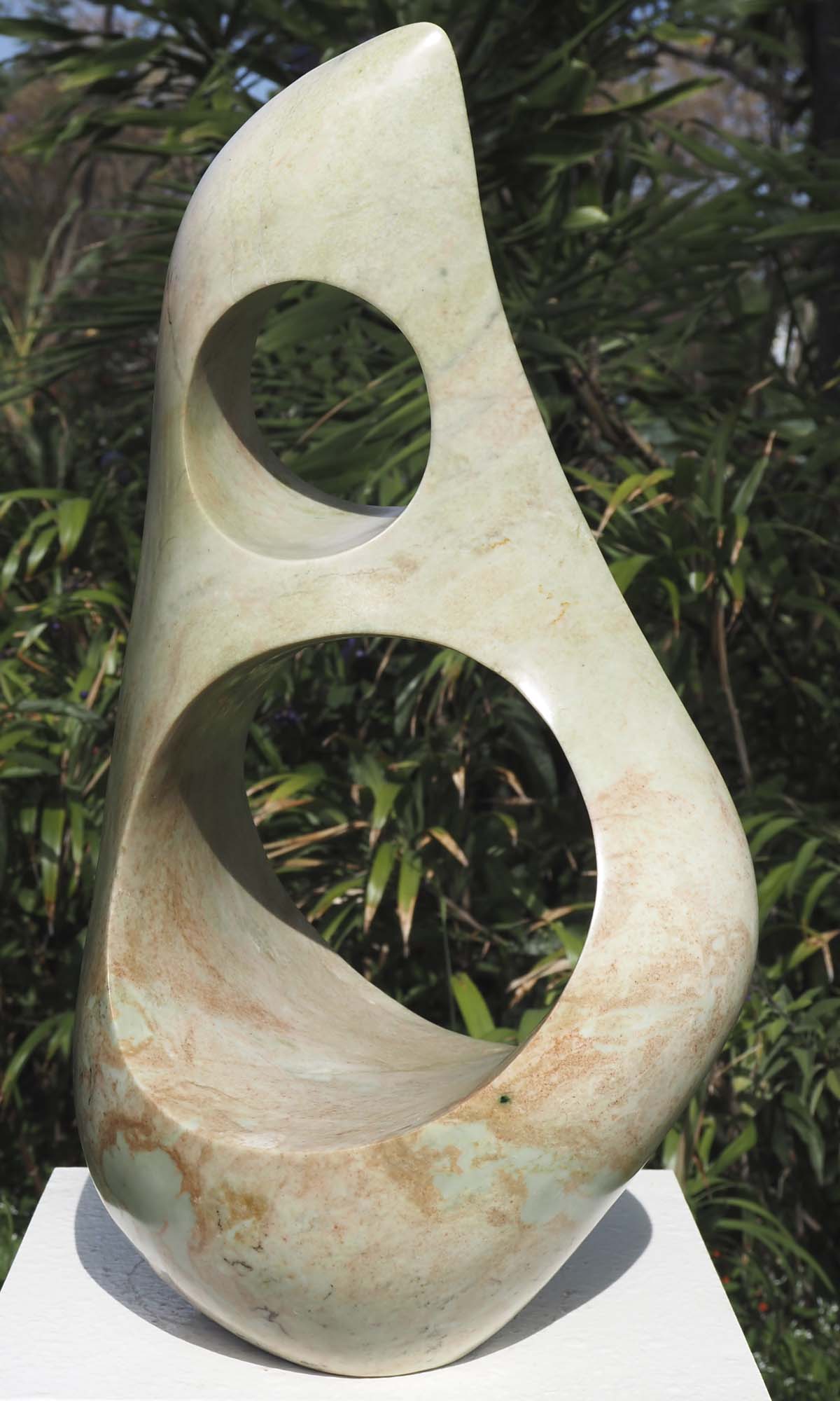 Contemporary Zimbabwe sculpture African art - We Can Dance by Nesbert Mukomberanwa - front right
