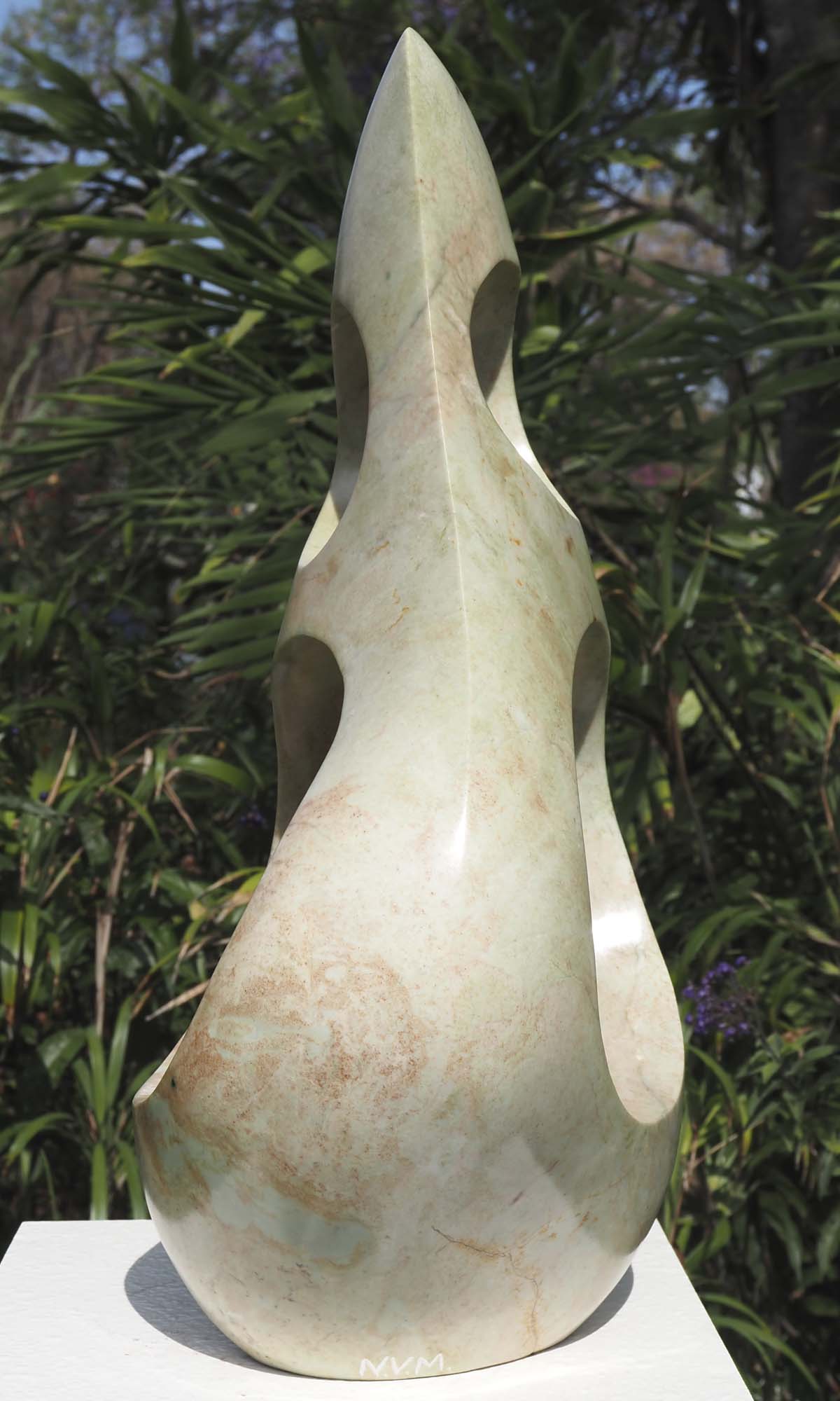 Contemporary Zimbabwe sculpture African art - We Can Dance by Nesbert Mukomberanwa - side