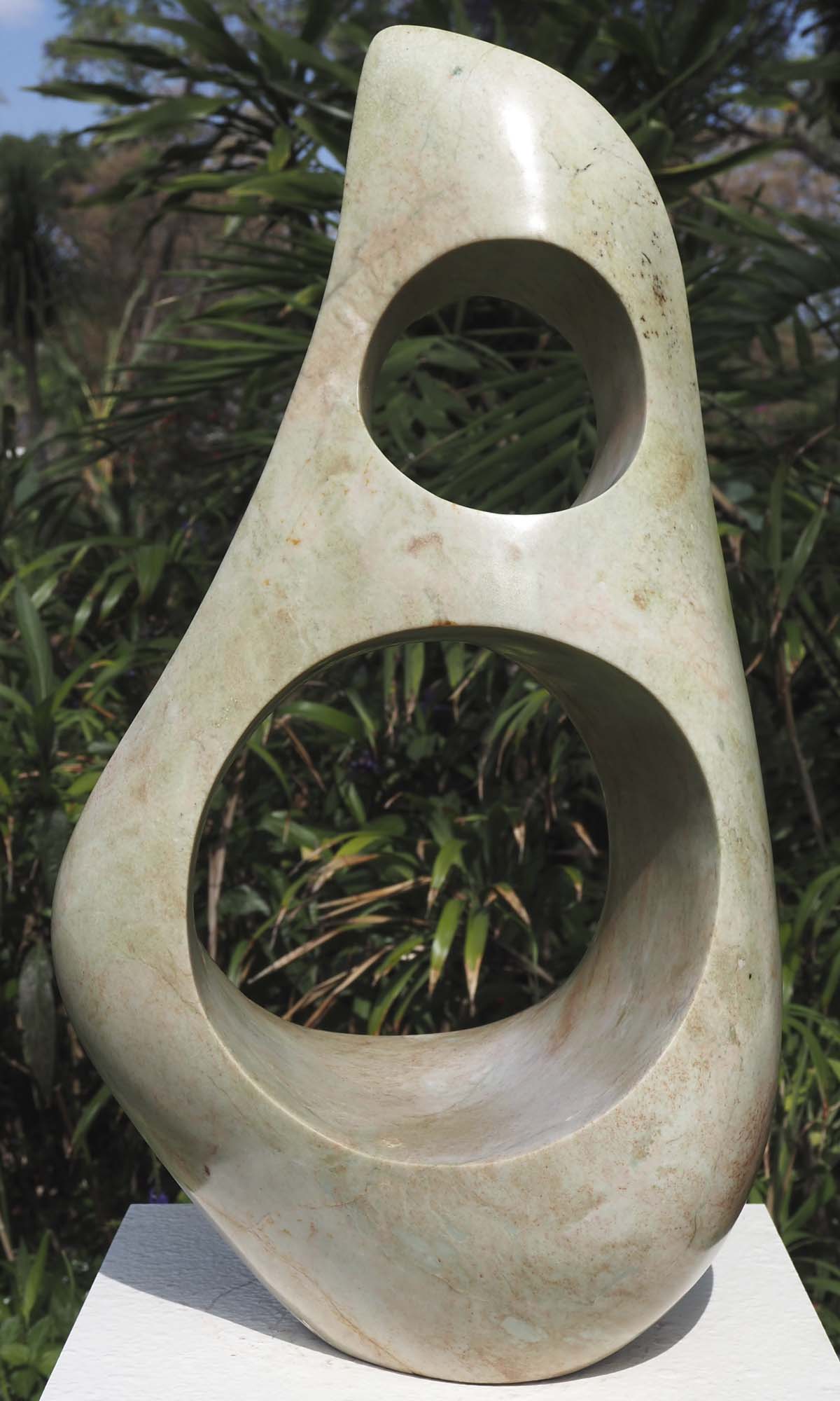 Contemporary Zimbabwe sculpture African art - We Can Dance by Nesbert Mukomberanwa - back