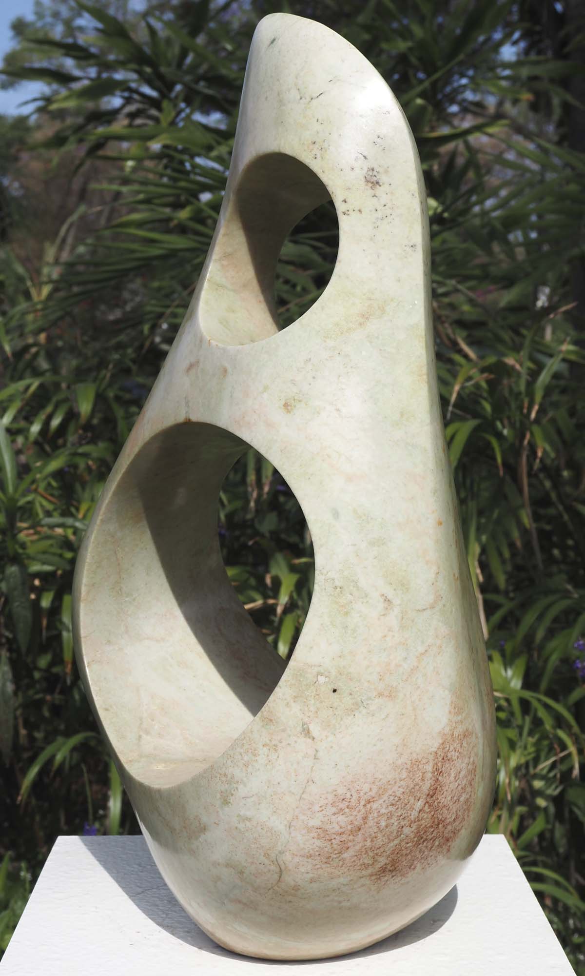Contemporary Zimbabwe sculpture African art - We Can Dance by Nesbert Mukomberanwa - back right