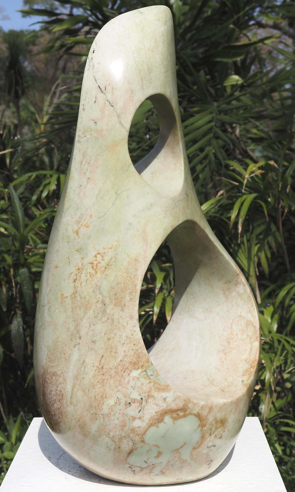 Contemporary Zimbabwe sculpture African art - We Can Dance by Nesbert Mukomberanwa - front left