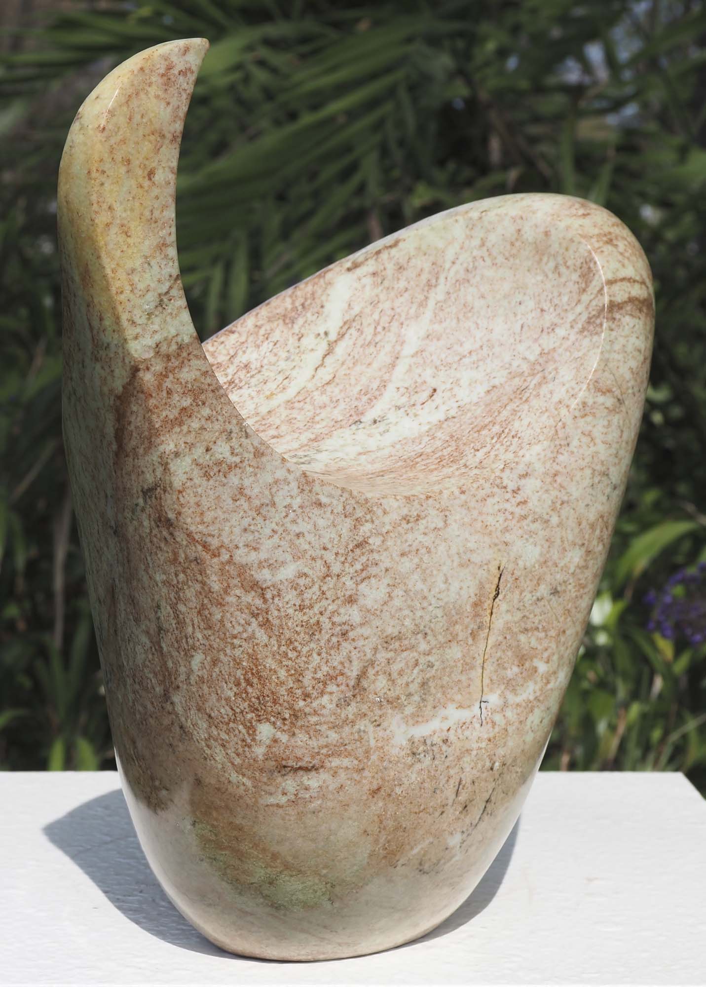 Bird sculpture Zimbabwe affordable art - Waiting4 Mother by Nesbert Mukomberanwa - front right