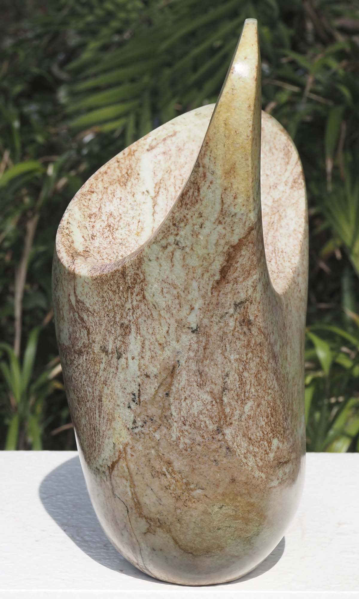 Bird sculpture Zimbabwe affordable art - Waiting4 Mother by Nesbert Mukomberanwa - front