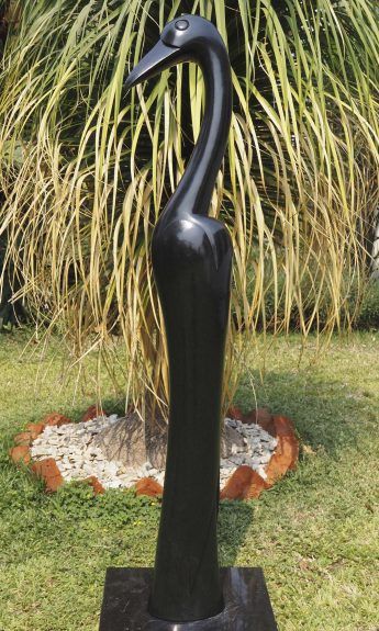 Bird sculpture UK garden art - Majestic Tranquility by Peter Chidzonga - main image