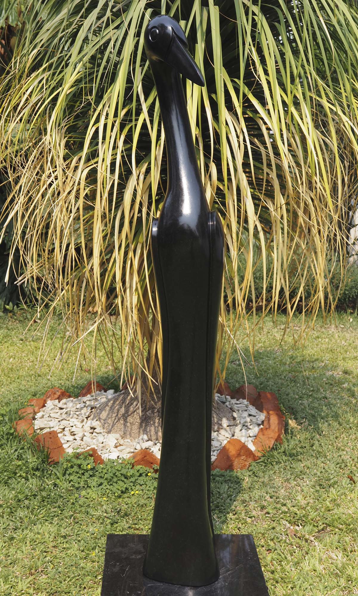 Bird sculpture UK garden art - Majestic Tranquility by Peter Chidzonga - view 3