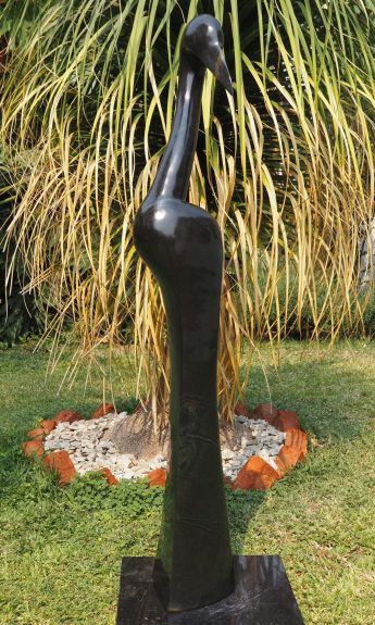 Stone bird garden ornament - Great Morning by Peter Chidzonga - main image