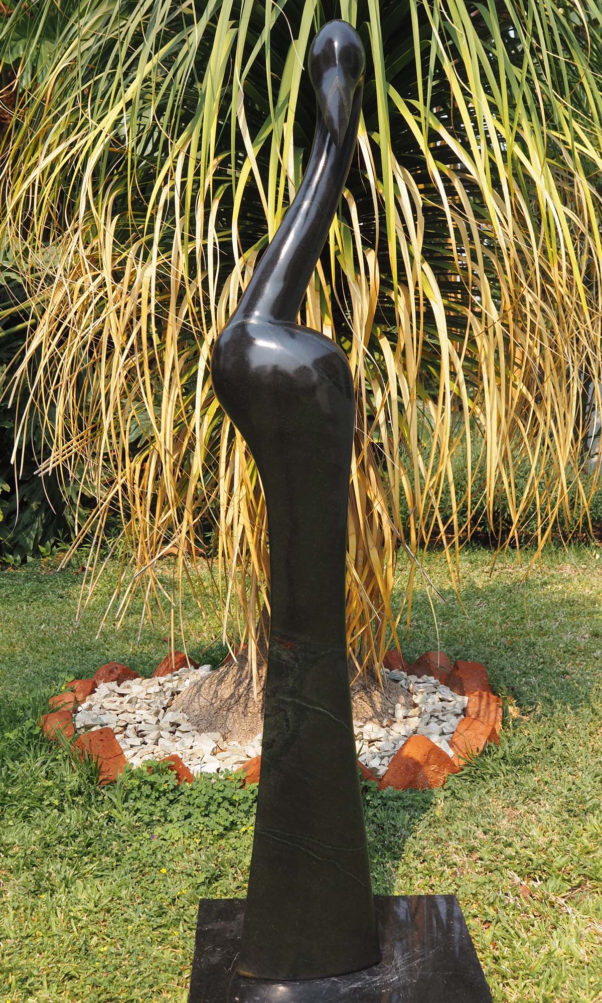 Stone bird garden ornament - Great Morning by Peter Chidzonga - view 2