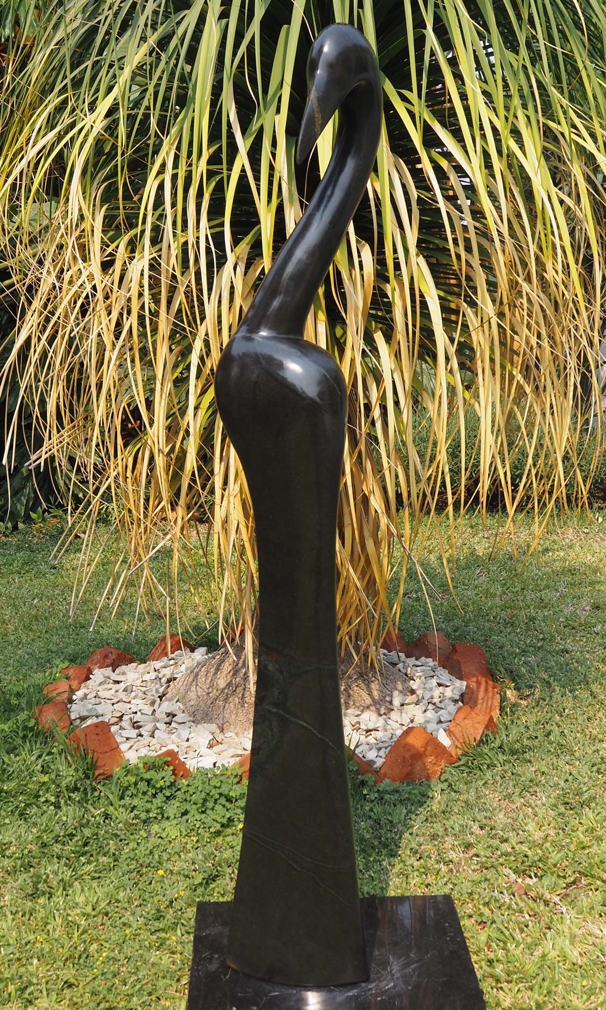 Stone bird garden ornament - Great Morning by Peter Chidzonga - view 3