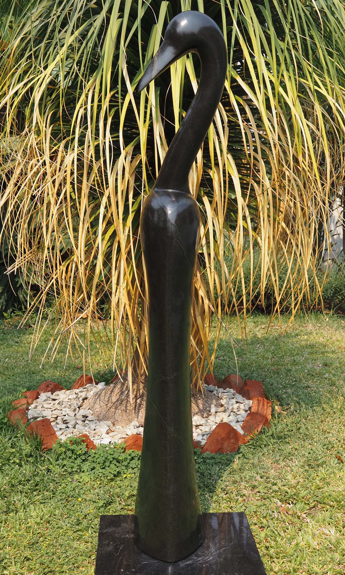 Stone bird garden ornament - Great Morning by Peter Chidzonga - view 4
