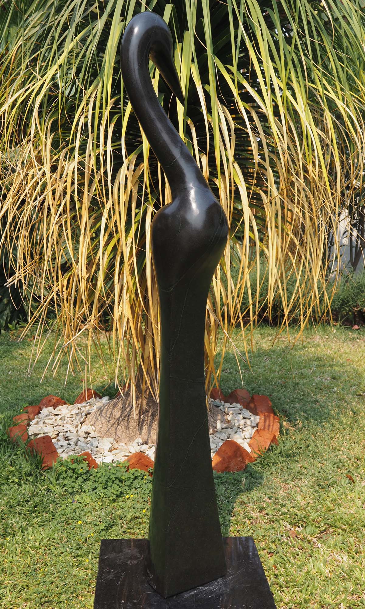Stone bird garden ornament - Great Morning by Peter Chidzonga - view 6
