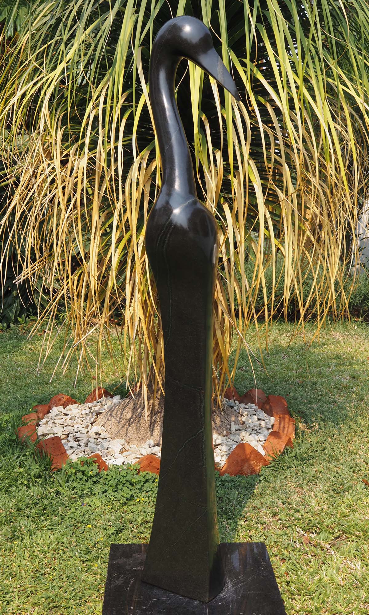 Stone bird garden ornament - Great Morning by Peter Chidzonga - view 7