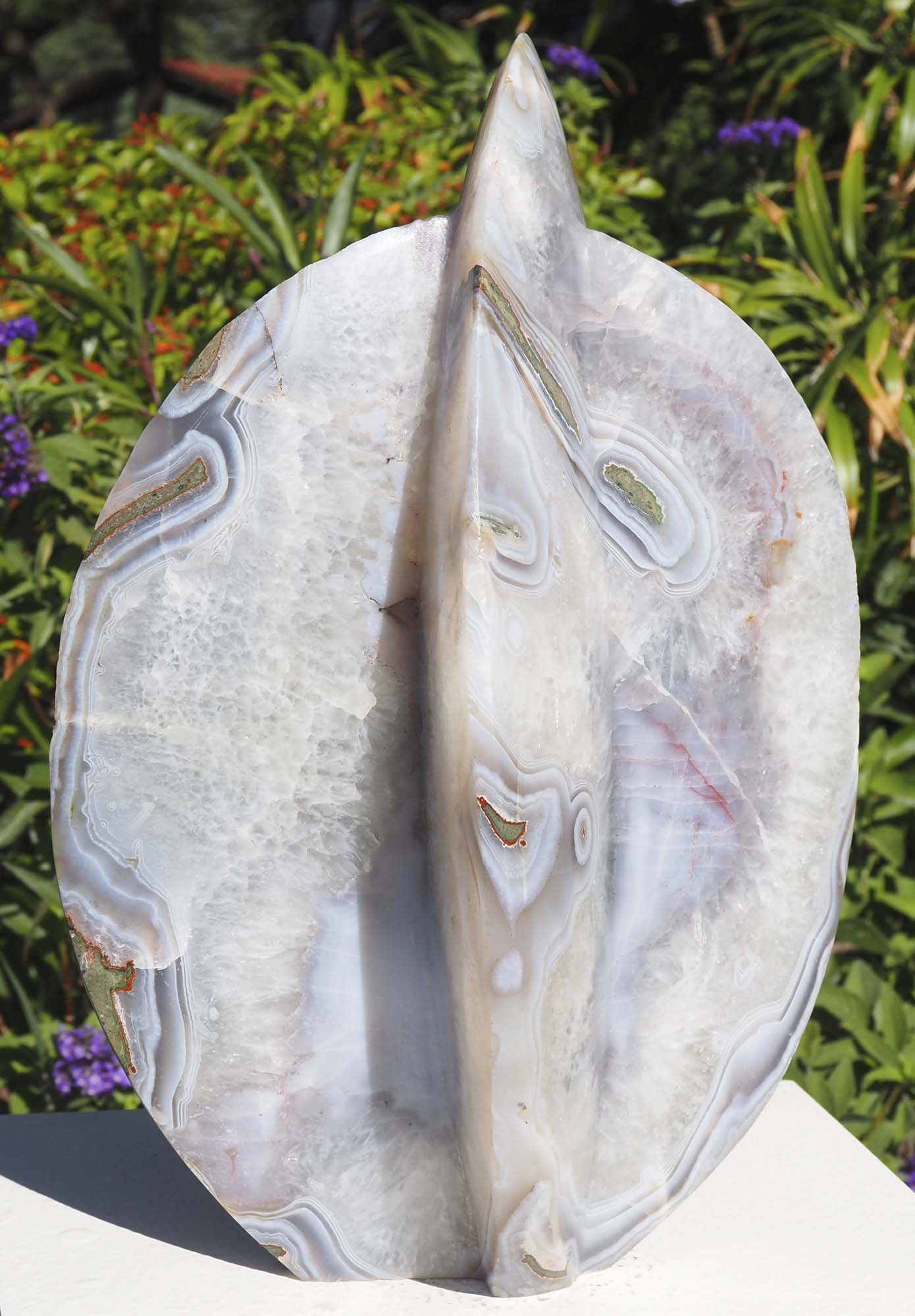 Round semi-precious carved stone sculpture - Nice To Meet You by Tafadzwa Tandi - view 3