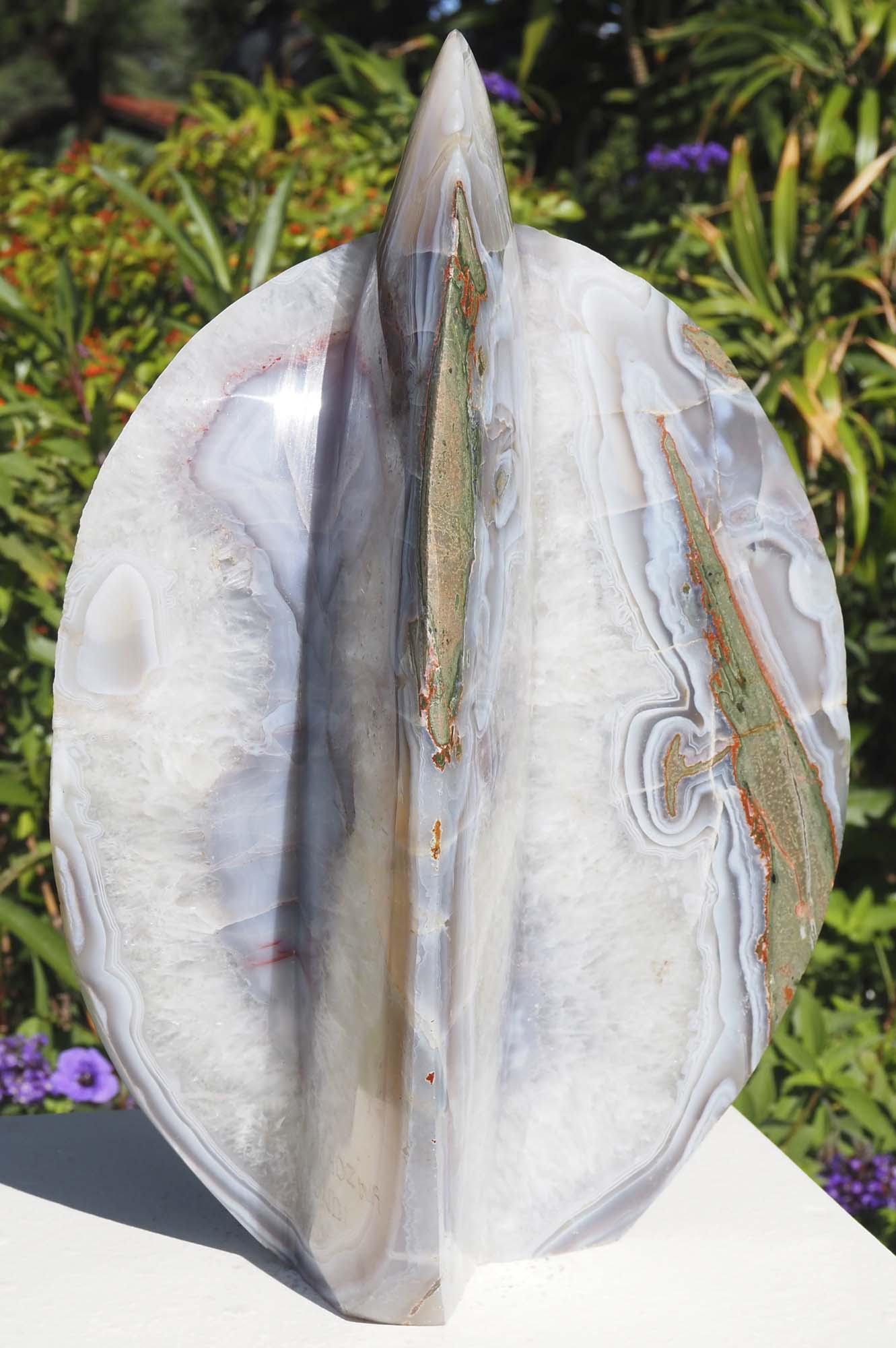 Round semi-precious carved stone sculpture - Nice To Meet You by Tafadzwa Tandi - view 7