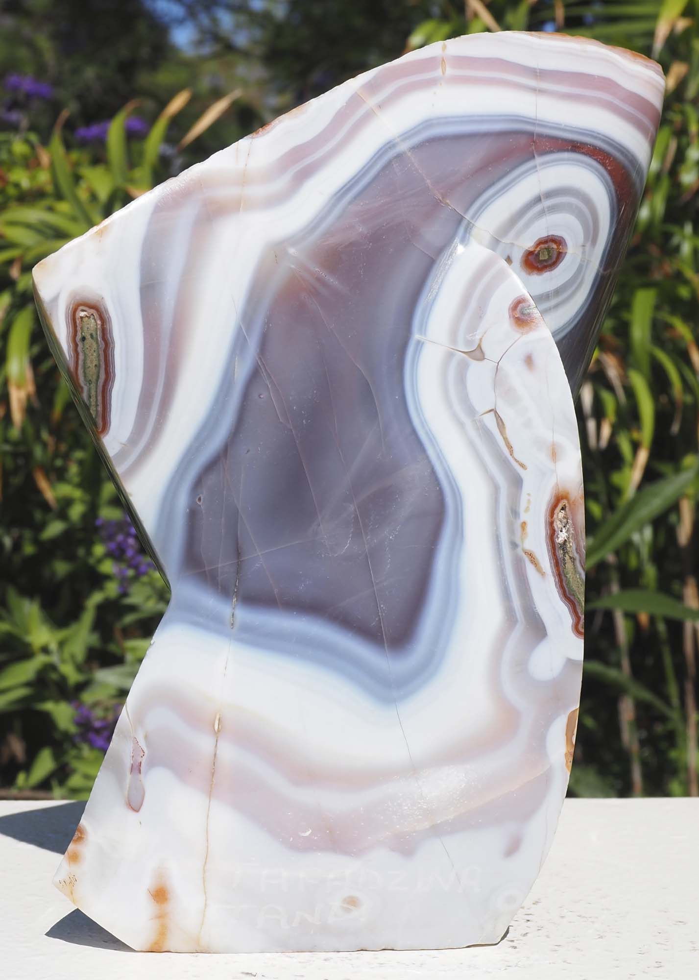 Semi-precious purple stone African art - Missing You by Tafadzwa Tandi - back left